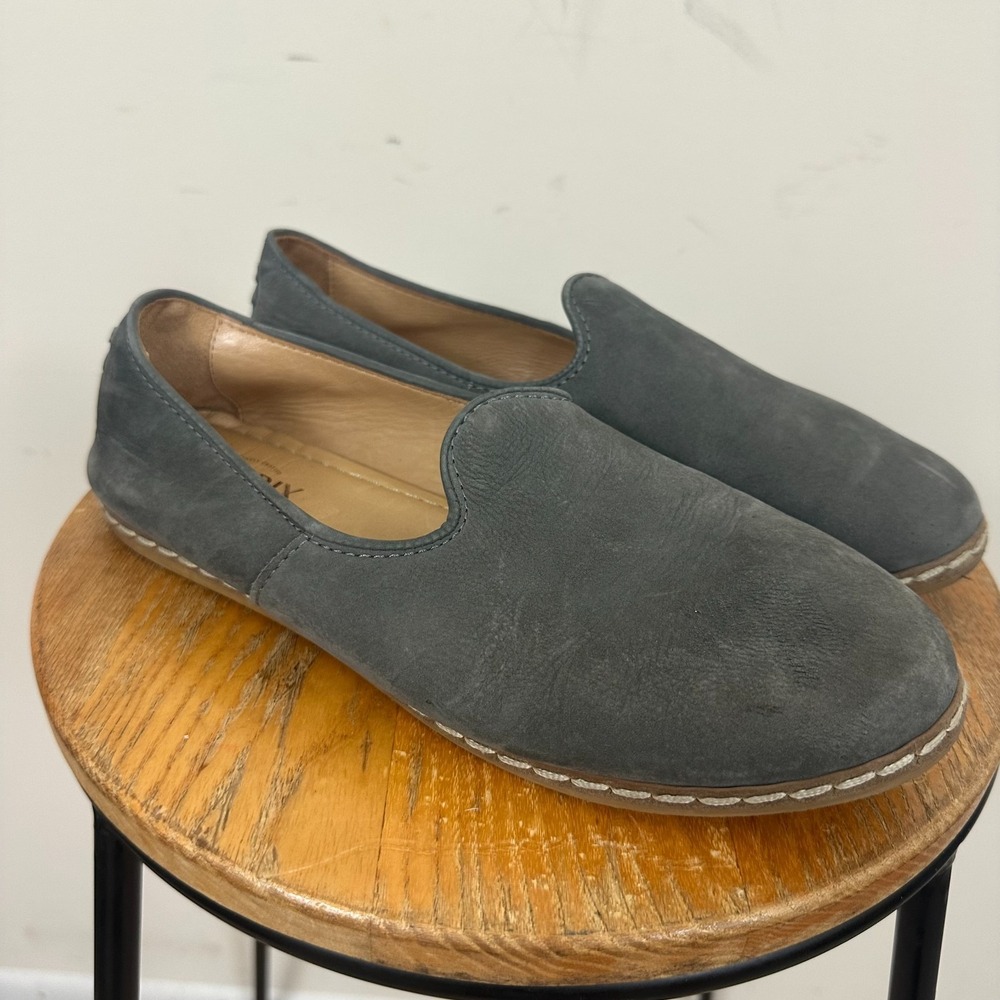 Charix Womens 41 US 5 Loafers Graphite Nubuck Suede Leather Slip On Casual Shoes